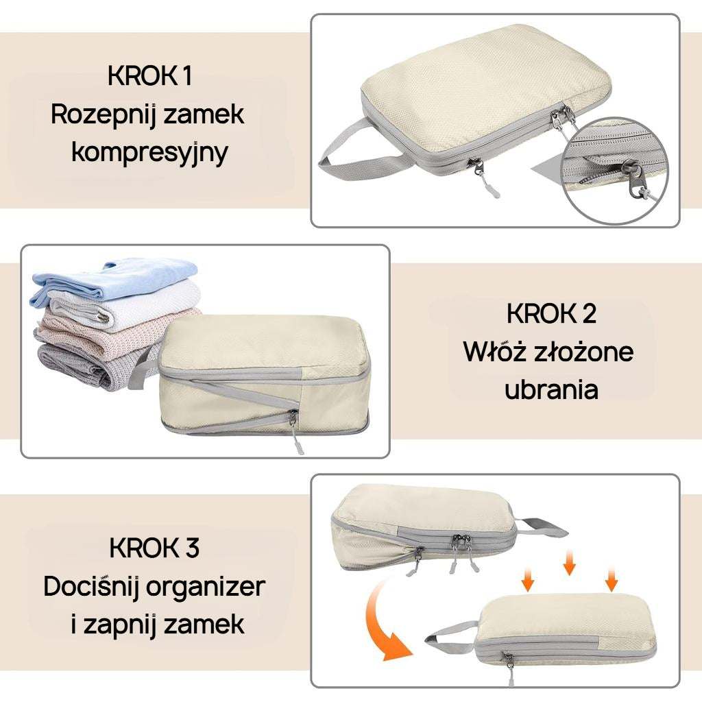Organizery kompresyjne do walizki podróżne na ubrania 4 szt. Flipsgo