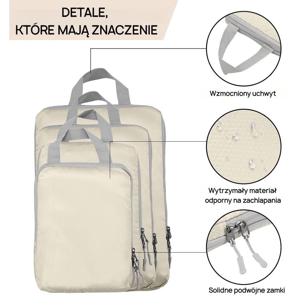 Organizery kompresyjne do walizki podróżne na ubrania 4 szt. Flipsgo