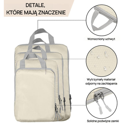 Organizery kompresyjne do walizki podróżne na ubrania 4 szt. Flipsgo