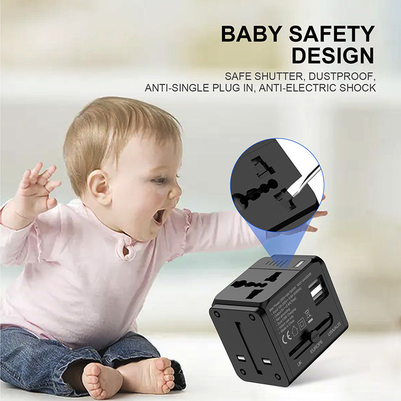 Adapter podróżny z 2x USB | Uniwersalna wtyczka 150 krajów 5V 2.4A