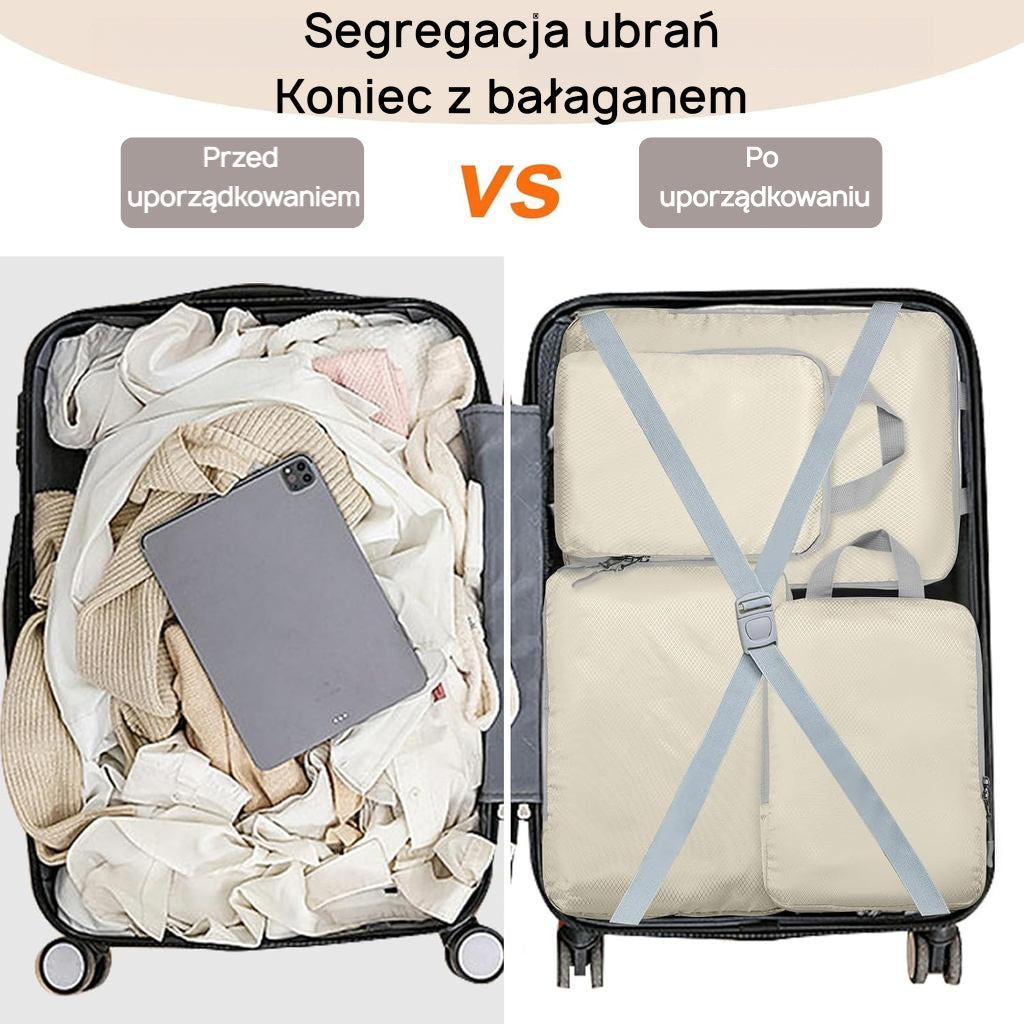 Organizery kompresyjne do walizki podróżne na ubrania 4 szt. Flipsgo