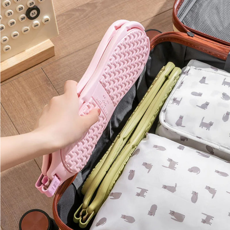 Klapki podróżne do walizki składane lekkie szybkoschnące prysznicowe