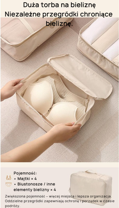 Zestaw organizerów do walizki 8 szt. torby podróżne na ubrania buty kosmetyki